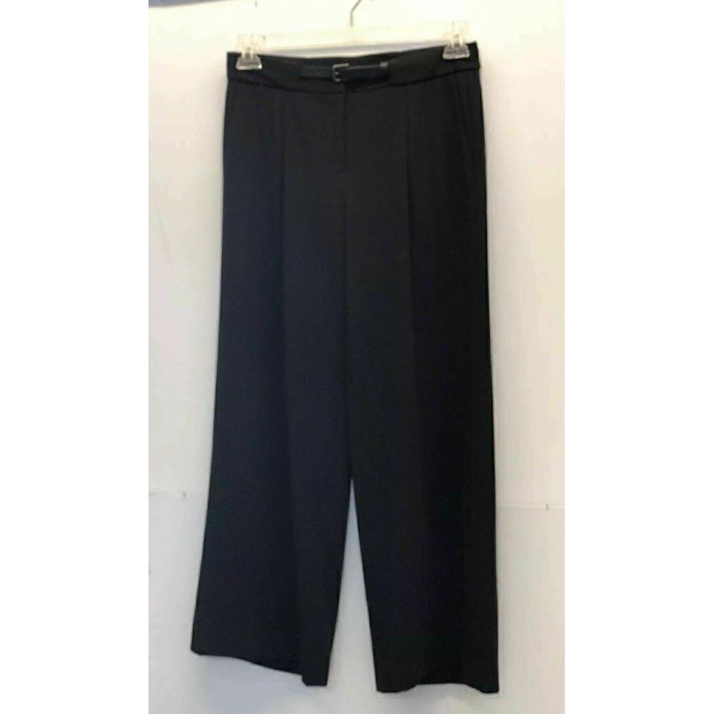 Nordstrom Collection Women's Black Pleated Cropped Wide Leg Pants Size 2 - Picture 4 of 9